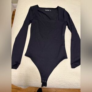 Abercrombie & Fitch Black square neck bodysuit